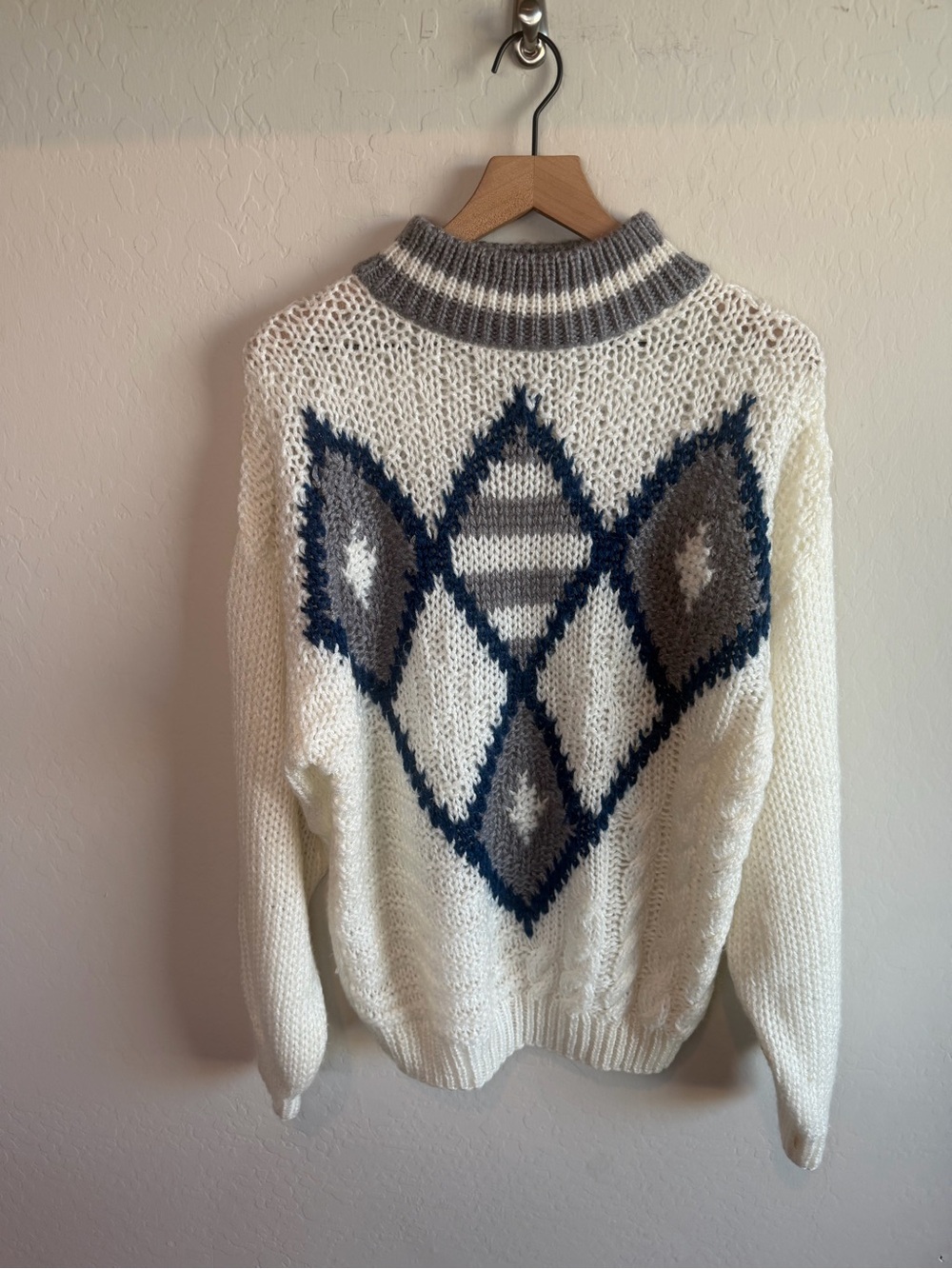 VTG Forun Cream Knit Sweater M Chunky 90s Y2K Warm Nautical Oversized Grandpa